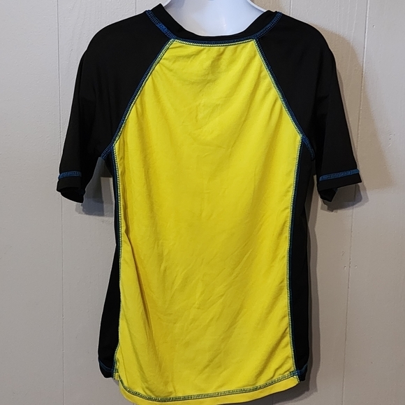 Swim‎ Shirt Yellow Black Board Shirt Small OP A109 - Picture 2 of 3